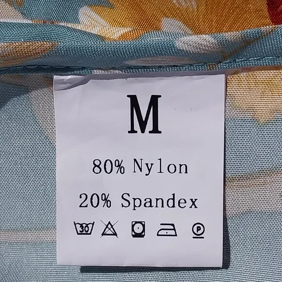 Flowy Floral Midi Dress, Butterfly Short Sleeves, V-Neck, Shirred Waist, Size M - Picture 6 of 8